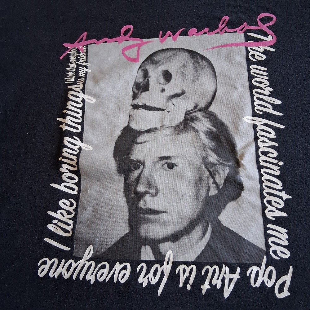 Andy Warhol  X Uniqlo UT Men's Size XL Graphic Black Skull T-Shirt Pop Art